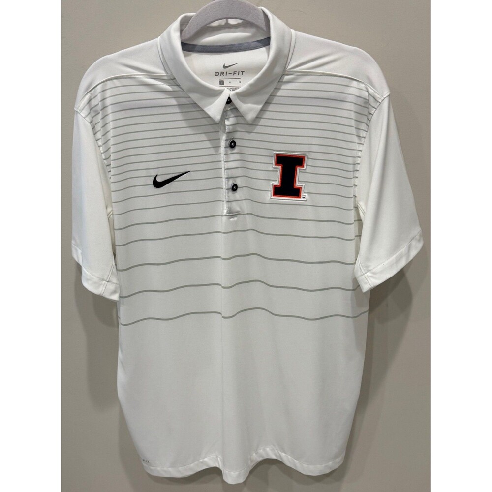 Illinois Fighting Illini - Nike Dri-Fit Polo Shirt - Men's Size Large - White